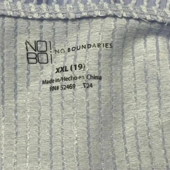 No Boundaries Junior Miss Light Blue Peasant Babydoll Ribbed Dress Size 2XL (19) - Picture 9 of 10